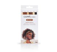 COPIC Ciao 5+1 Set «Portrait Colours 2», 5 rotuladores dobles con punta mediana y punta de pincel, incl. Multiliner negro 0,3 mm