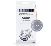 Copic Ciao - Juego de rotuladores (5 unidades, doble punta, incluye rotulador de punta fina 0,3 mm), tonos grises