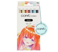 Copic Ciao MANGA Set Hana, set de rotuladores con 5 suaves tonos pastel, incluye 1 Multiliner de 0,3 mm en rosa, rotulador doble con punta de ancho medio y punta pincel