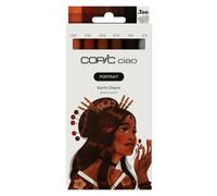 Copic Ciao PORTRAIT Set Earth Charm, 5 tonos de marrón incl. 1 multiliner 0,3 mm en negro, rotulador doble con una punta de anchura media y una punta de pincel