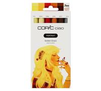 Copic Ciao PORTRAIT Set Golden Grace, 5 colores dorados y marrones incl. 1 multiliner 0,3 mm en sepia, rotulador doble con una punta de anchura media y una punta de pincel