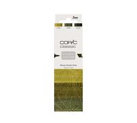 COPIC Classic DESIGNER COLLECTION Set Deep forest tints, set de rotuladores con 3 tonos de verde, rotuladores gemelos con una punta ancha y otra fina