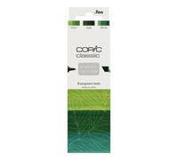 Copic Classic DESIGNER COLLECTION Set Evergreen tints, set de rotuladores con 3 tonos de verde, rotuladores gemelos con una punta ancha y otra fina