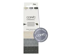 Copic Classic DESIGNER COLLECTION Set Tonos de gran volumen, set de rotuladores con 3 tonos de arena y gris, rotuladores gemelos con una punta ancha y otra fina