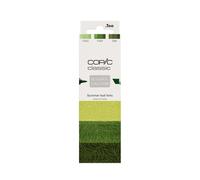 Copic Classic DESIGNER COLLECTION Set Tonos de hojas de verano, set de rotuladores con 3 tonos de verde, rotuladores gemelos con una punta ancha y otra fina
