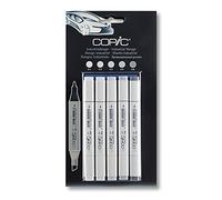 COPIC Classic Set «Diseño industrial», 5 rotuladores dobles con punta mediana y fina