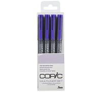 Copic Multiliner Set, Lavanda, 4 rotuladores finos en diferentes grosores de trazo, rotuladores de dibujo con punta fina y tinta pigmentada resistente al agua