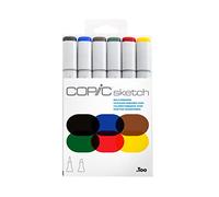 COPIC Sketch Set «Primarios atrevidos», 6 rotuladores dobles con punta de anchura media y punta de pincel