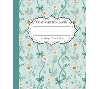 Coquette Florall Composition Notebook:: Blue Coquette Bows and Flowers I 7.5 x 9.25 I 110 pages I Blue Floral Print Aesthetic Journal, Cute Notebook ... to School, College, University, Work, Office