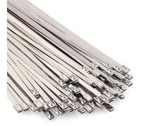 corbata de cable autobloqueante, 304 Bridas de acero inoxidable 100 piezas 20/30 cm 200 libras autoblocantes(30cm X100pcs)