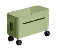 Cord Management Box - Wire Storage Organizer with Wheels, Tabletop Charger Cable Container for Home, Office, Dormitory, Gaming Setup, TV Stand, Computer Desk, Tech Enthusiasts, and Content Creators