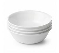 Corelle Juego de 4 cuencos de comida, servicio para 4, cuencos de vidrio duraderos y ecológicos de 9-1/4 pulgadas, juego de cuencos apilables, aptos para microondas y lavavajillas, color blanco, 46