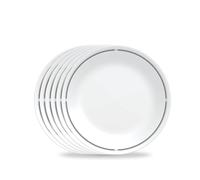 Corelle Vitrelle - 6 platos redondos de almuerzo de 8.5 pulgadas, vidrio de triple capa, platos redondos ligeros, platos de ensalada, resistentes a astillas y arañazos, aptos para microondas y