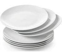 CORELLE Vitrelle - Juego de 6 platos para ensalada (cristal de tres capas, antiastilla), 21,6 cm, color blanco helado