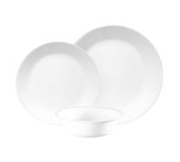 Corelle Winter Frost juego de vajilla 12 piezas para 4 personas, resistente Vitrelle vidrio ultrarresistente, microondas, horno, congelador y lavavajillas, diseño festivo blanco