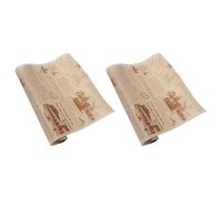 CORHAD 2rollos Papel Vegetal para Hornear Antiadherente con Diseño Vintage de Papel Absorbente para Snacks y Envoltorio de Alimentos para Cocina y Barbacoas Familiares