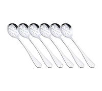 CORHAD 6 Cucharas Pequeñas Ranuradas de Acero Inoxidable para Servir Frutas y Snacks, Utensilios Ergonómicos Fáciles de Limpiar y Almacenar para Cocina
