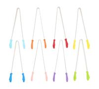 CORHAD 8 Pinzas Pequeñas para Servir Alimentos de Silicona y Acero Inoxidable, Mini Accesorios de Cocina Seguros y Fáciles de Limpiar para Viajar y Servir