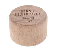 CORHAD Caja Conmemorativa de Madera para Bebés 5x5x3,5 Cm, Caja de Almacenamiento para Corte de Pelo Fetal y Cordones, Recuerdo para Shower y Registro Infantil