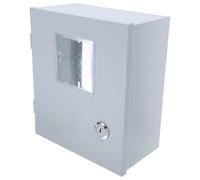 CORHAD Caja de Contador Luz Exterior de Hierro Resistente y Estanca con Ventilación Mejorada Cubierta Transparente para Fácil Lectura Protección contra Agua y Polvo Diseño sin Fondo