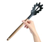 CORHAD Cuchara de cocina para pasta y noodles con mango de madera, material silicona y diseño práctico, ideal para uso doméstico en cocina