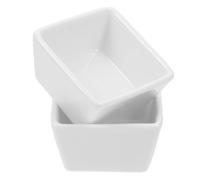 CORHAD Juego de 2 Porta Bocadillos de Cerámica en Forma de Cubo, Azucarero y Lechera Blancos para Familias y Tiendas de Alimentos, Aptos para Lavavajillas y Uso Prolongado