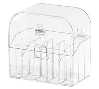 CORHAD Organizador de Maquillaje 15 Compartimentos Transparentes, Caja de Almacenamiento para Lápiz Labial Patas Elevadas y Apertura Suaveza, Gran Capacidad para Escritorio