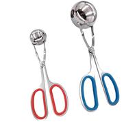 CORHAD Pinzas Diseño en Forma de Tijera Albóndigas 2piezas de para Acero Inoxidable Prácticas y Fáciles de Usar Ideales para Cocina y Restaurante