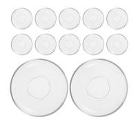 CORHAD Platos de Vidrio Transparentes Diseño Apilable y Ahorro de Espacio Redondos Paquete de 12 Piezas para Postres y Aperitivos para Catering y Fiestas