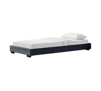 Corium cama individual masari con somier tapizado en lienzo / mdf 90 x 200 cm - gris oscuro
