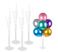 Coriver Soporte para Globos, 4 Piezas Reutilizables Soporte Globos de Pie Alto, Plástico Globos Palo Soporte Cumpleaños,Soporte Palos Globos para Boda Cumpleaños Fiesta en el Jardín y Celebración