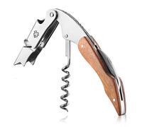 CORKAS Wine Key - Sacacorchos profesional hecho a mano para camarero, abridor de vino compacto con doble bisagra, cortador de papel de aluminio y abrebotellas, regalos para Severs, Sommelier