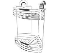 Cornat - Estante esquinero 3 en 1 (para montaje en esquina, 3 opciones de fijación diferentes, con ventosa, almohadilla adhesiva y agujeros, cromado), T340271