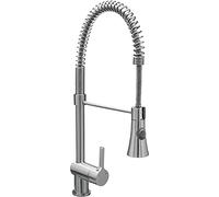 Cornat FUEE53 FUEE53 - Grifo monomando para fregadero (latón de alta calidad, cromado, boquilla de resorte flexible, con bloqueo de ducha, grifo de alta presión)
