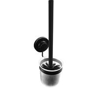 Cornat Juego de Soporte para escobilla de Inodoro 3 en 1, Incluye escobilla, 3 Opciones de fijación Diferentes con Ventosa, Almohadilla Adhesiva y Taladro, Color Negro, T3402671