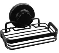 Cornat Soporte para jabón 3 en 1 - Cesta Estable - 3 Opciones de fijación Diferentes con Ventosa, Almohadilla Adhesiva y taladrar - Negro/Jabonera/Bandeja de Ducha con jabonera/T3402761/acero aleado