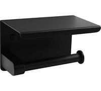 Cornat Soporte para Papel higiénico con Estante 143 x 100 mm, 2 Opciones de Montaje con Almohadilla Adhesiva y Soporte de Acero para taladrar/Papel higiénico/Soporte para Papel higiénico/T364205,