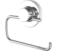 Cornat T340261 - Soporte para papel higiénico (3 opciones de fijación diferentes, con ventosa, almohadilla adhesiva y taladro, sin tapa, cromado)