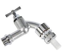 Cornat TEC304005 - Grifo de desagüe (1/2 pulgadas, incluye boquilla, para conexión de lavadora y lavavajillas, con válvula de retorno y aireador de tubos, parte superior de cerámica de alta