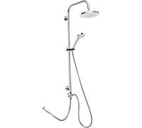 Cornat TECBW3413 Round Neo - Sistema de ducha (cabezal redondo, ducha de mano con 5 tipos de chorro: normal, suave y de masaje, antical)