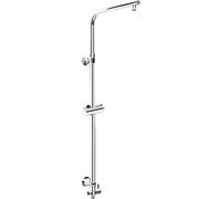 Cornat Tubo ascendente "Square Vario" - 80 - 130 cm - Altura ajustable - Forma rectangular - Con interruptor y soporte de ducha - Fijación variable de pared/Barra de ducha para alcachofa/Brazo de