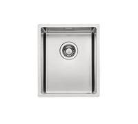 CORNO Basso: Fregadero de acero inoxidable de 20 cm de profundidad con borde plano, apto para armarios de 45 cm de ancho o más. Fregadero encastrable de un solo seno