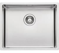 CORNO: Fregadero bajo de acero inoxidable de 40 cm con borde plano, apto para armarios de 60 cm o más, fregadero encimera de un solo seno