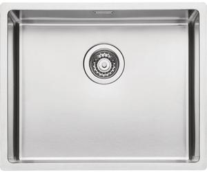 CORNO: Fregadero bajo de acero inoxidable de 40 cm con borde plano, apto para armarios de 60 cm o más, fregadero encimera de un solo seno