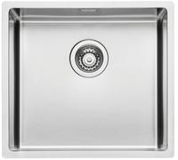 CORNO, lavabo de acero inoxidable de 50 cm de ancho, con borde plano, apto para armarios de 60 cm o más, lavabo de encastrar, una sola cuba