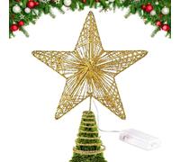 Corona De Árbol De Navidad Iluminada,Decoraciones LED Alimentadas por Baterías,Estrella con Luces LED para la Cima del Árbol de Navidad - para Fiestas Bodas Oficina Año Nuevo Vacaciones Bar
