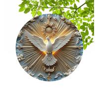 Corona de bienvenida retro en forma de pájaro de madera - Expositor circular para entrada, arte de pared de salón interior, protección de percha de porche antiguo | Señalización de casa de campo mo