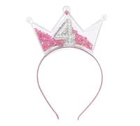 Corona de cumpleaños rosa, Decoraciones brillantes para el cuarto cumpleaños niñas, Corona de princesa con brillo para niñas, Diadema para fiestas infantiles