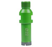 Corona de diamante para perforación húmeda, tipo R 1/2, diámetro de 22 mm, profundidad de 40 mm, referencia 38102200