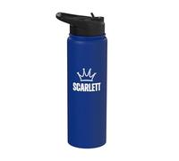 Corona de la reina Scarlett - Nombre personalizado de cumpleaños #1 Ganador Stainless Steel Insulated Water Bottle